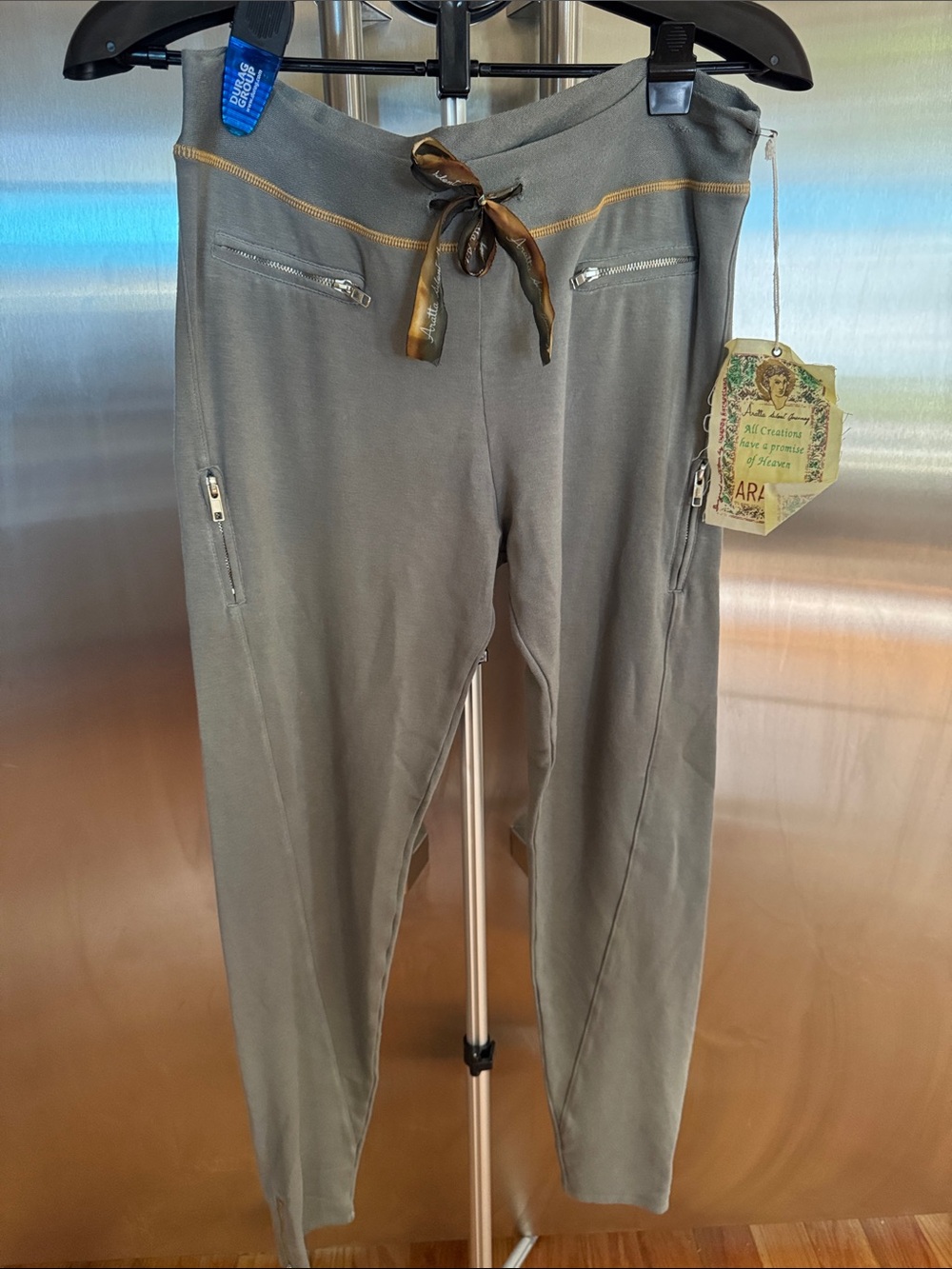 Aratta Olive Gray Drawstring Jogger Pants